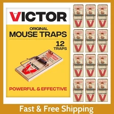 Victor M150-12 Metal Pedal Sustainably Sourced FSC Wood Snap Mouse Trap-12 Traps