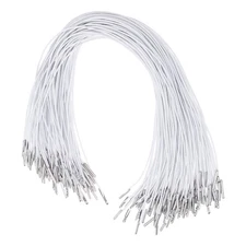 150 Pcs Elastic Barbed Cord 14" 1.2mm White Stretch Bands Metal Ends for