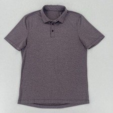 Lululemon Evolution Polo Shirt Mens M Purple Gray Knit Performance Stretch