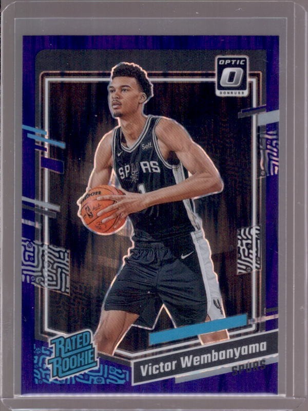 VICTOR WEMBANYAMA 2023-24 Donruss Optic #225 Purple Shock Holo Rated Rookie RC