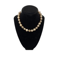 Vintage Faux Pearl Choker Necklace Gray Pink Made In Japan