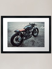Cafe Racer Motorbike Vintage | Dres Framed Wall Art Poster Canvas Print Picture