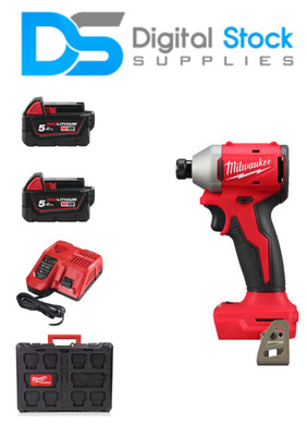 Milwaukee M18BLIDR-502P 18V Brushless 1/4'' Sechskant Schlagschrauber 2x5Ah Packout