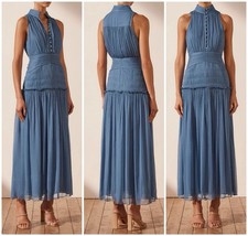 NWT SHONA JOY Dress Sz Au 6/ US 2 Noemi Sleeveless Button Up Midi Ocean Blue