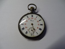 Pocket Watch Pocket Unic Metal White Huge 51 MM