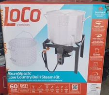 *NIB* Loco 60 Qt. SureSpark Cajun Crawfish Boil/ Turkey Fryer