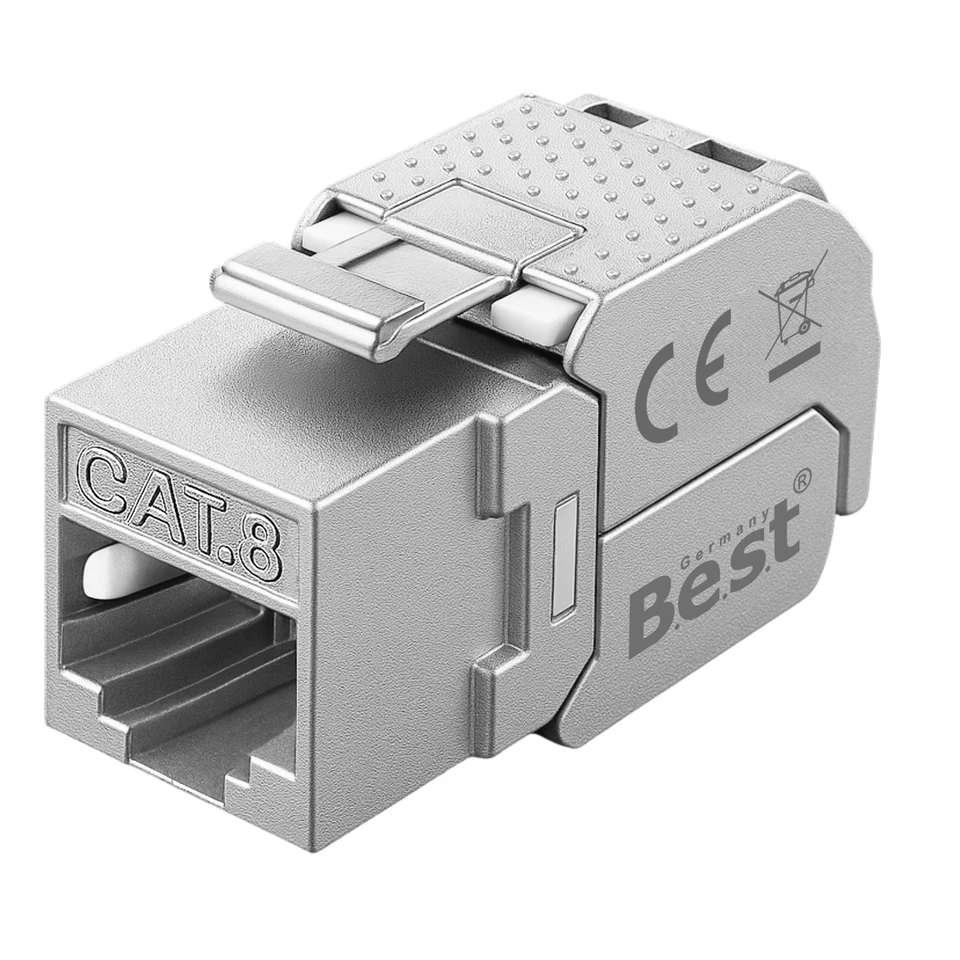 CAT8 Keystone Modul RJ45, werkzeugfrei, STP geschirmt, 10 Gbit, AWG22–26 Cat 8 - Bild 4 von 4