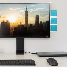 2 Pcs Frameless Monitor Memo Board for No Edge Monitors, Flexible Clear PET C...