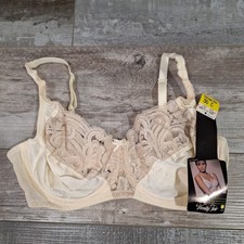 Vintage Vanity Fair NWT Bra 36C Beige Satin Unlined Unpadded Style 75-165 Lace