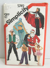 Simplicity 5742 Pirate, Vampire, Genie, Sultan Costume Pattern Unisex Med. 36-38