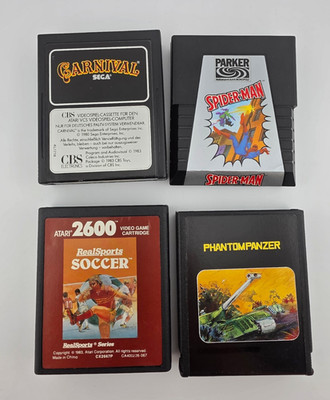 Atari 2600 Spiele Sammlung Konvolut #4 Spider-Man Carnival Realsports Soccer