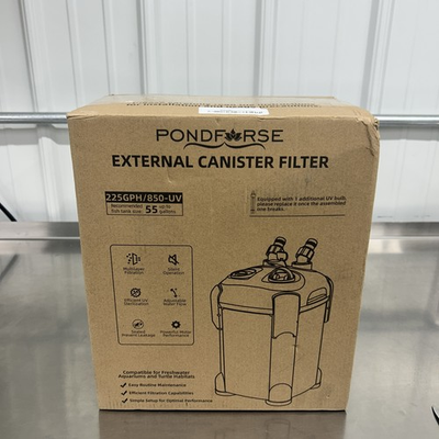 #ad Pondforce 225GPH 850UV External Canister Filter 55 Gallons $46.00