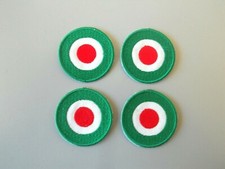 ITALY COCKADE PATCH PCS 4 EMBROIDERED EXTERIOR GREEN HEAT ADHESIVE DIAM.4
