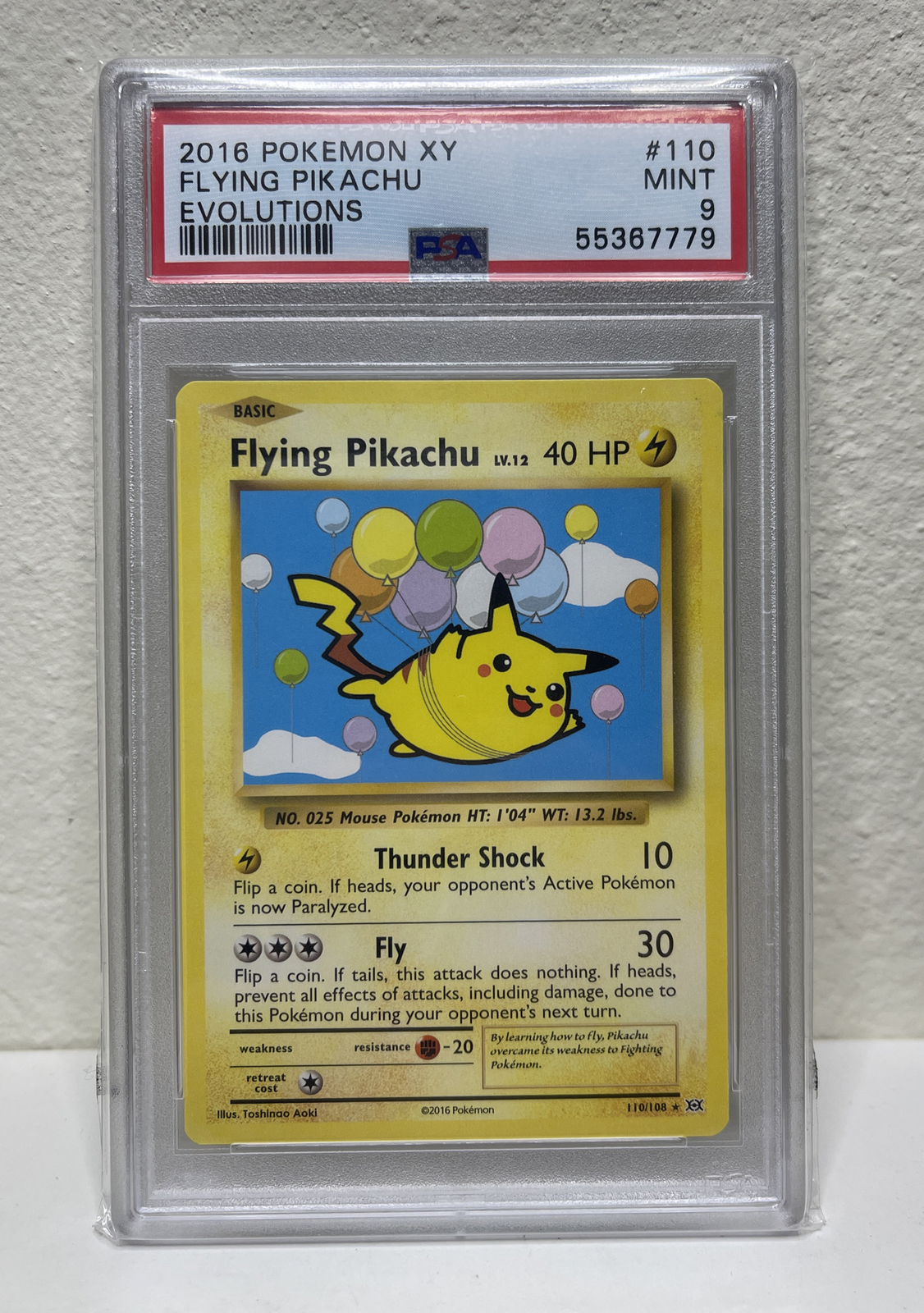 2016 Pokémon XY Evolutions 110 Flying Pikachu PSA 9 55367779