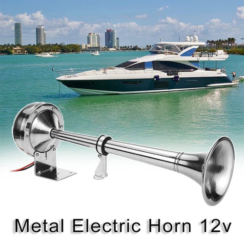 12V Single Trumpet Horn Marine Boat Air Horn 125dB Electric Stainless Steel - Picture 12 of 12