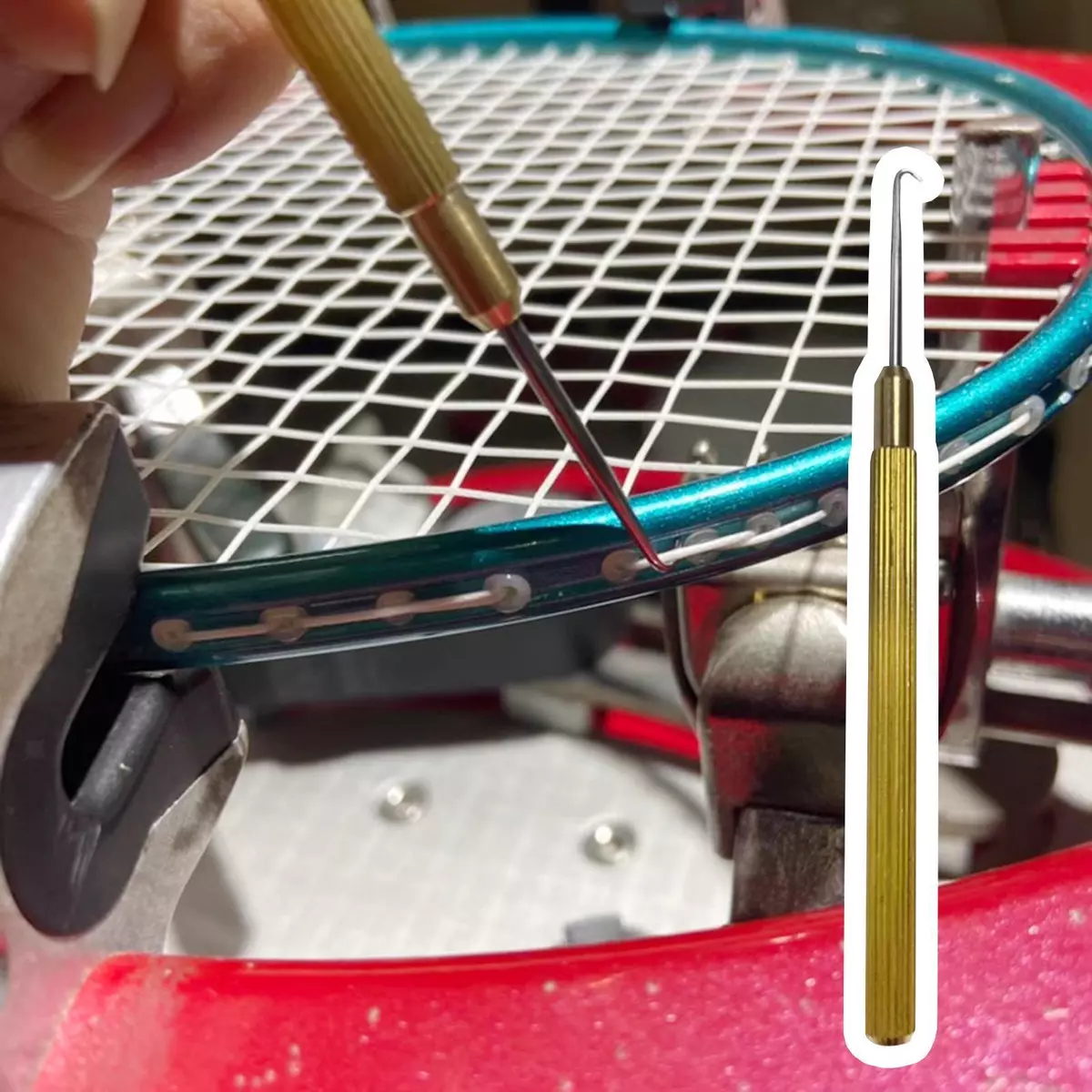 Restring badminton sales racket