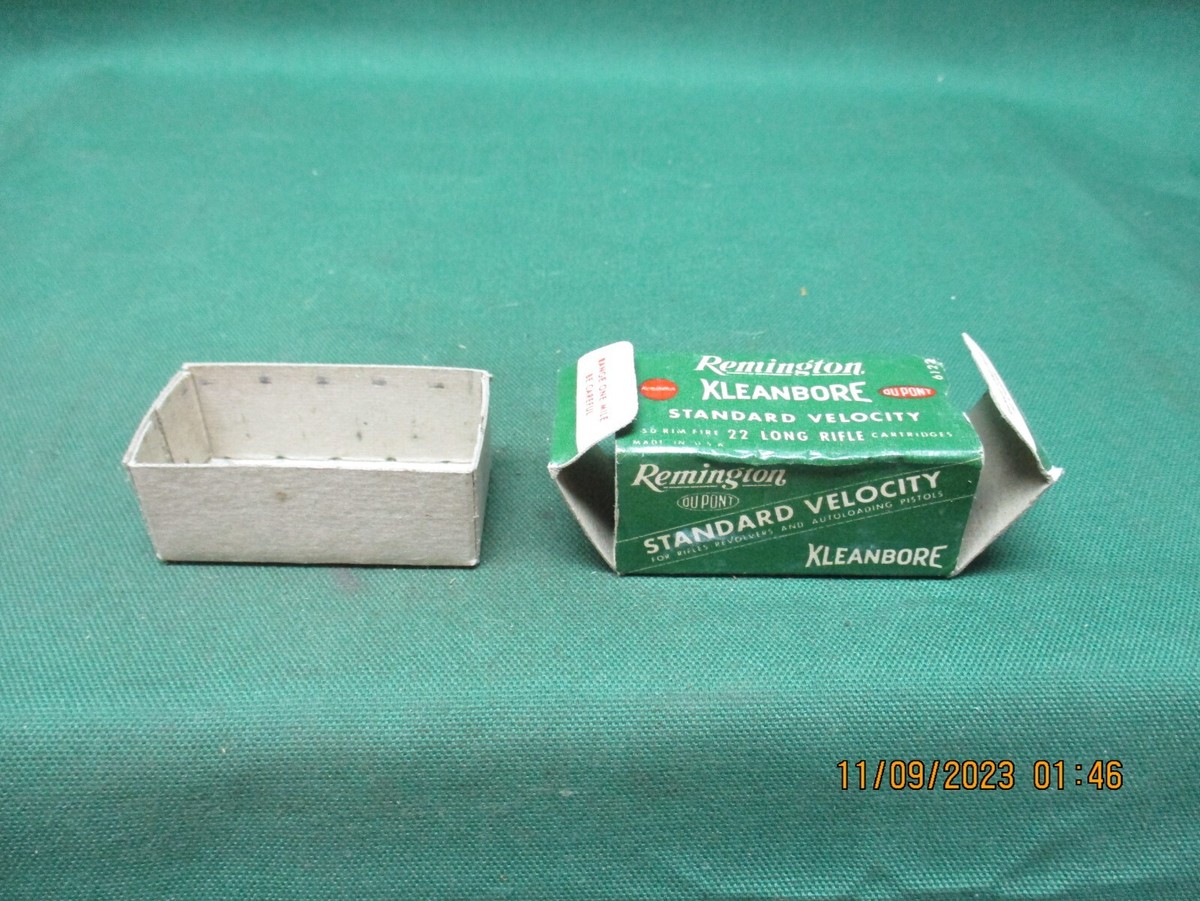 Vintage Remington Kleanbore 22 Long Rifle ., Ammo Box