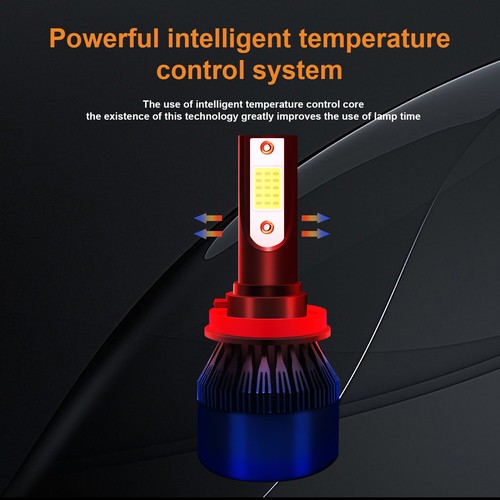9005+H11+H11 6Pcs 6000K Front LED Headlight High Low + Fog Light Bulbs Kits 200W - Picture 7 of 12