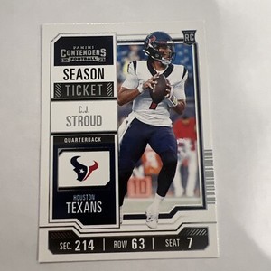 CJ Stroud 2023 Optic Contenders RC Season Ticket #20 Rookie Texans