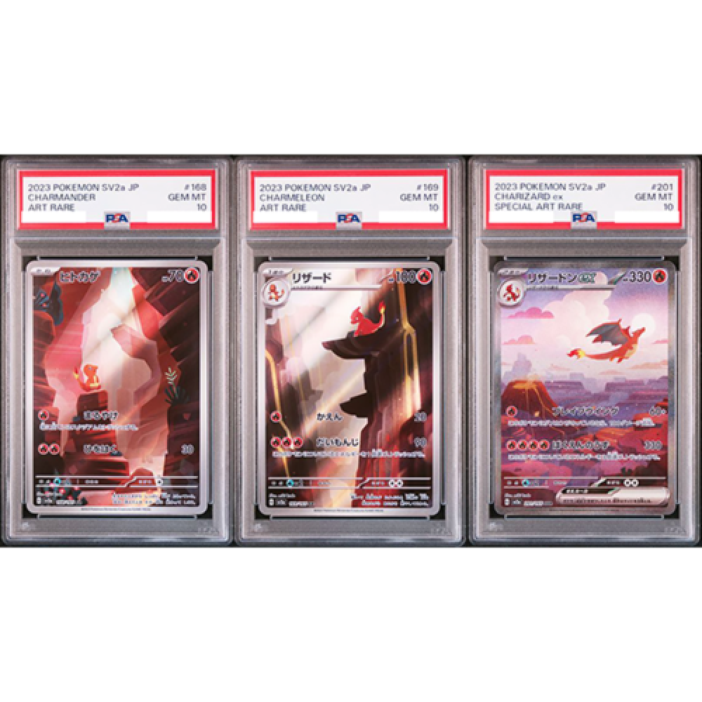 PSA 10 Charizard ex SAR 201/165 Charmander Charmeleon SEQ