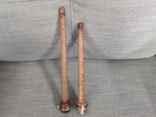 Antique Metal & Wood Textile Thread Yarn Sewing Spindle Spools Bobbins-Set of 2