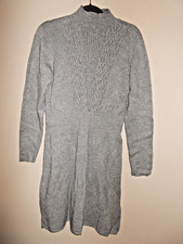 Simply Couture Womens Size L Gray Sweater Dress Mock Neck Long Sleeves 
