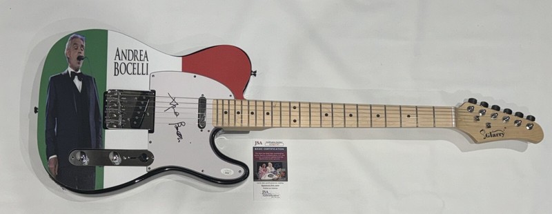 ANDREA BOCELLI SIGNED CUSTOM ELECTRIC GUITAR ITALIAN TENOR LEGEND JSA COA