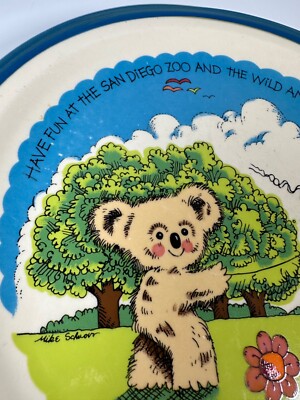 Vintage 60s San Diego Zoo Collector Plate Zoological Society Made