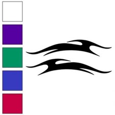 Pair Tribal Flame Pinstripe Vinyl Decal Sticker Multiple Colors Sizes 7413