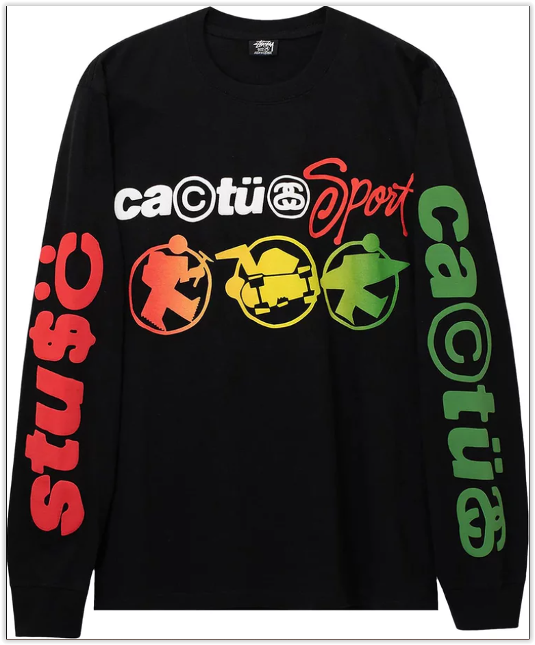 NWT STUSSY Cactus Plant Flea Market CPFM Black Long Sleeve T NWT STUSSY Cactus Plant Flea Market CPFM Black Long Sleeve T