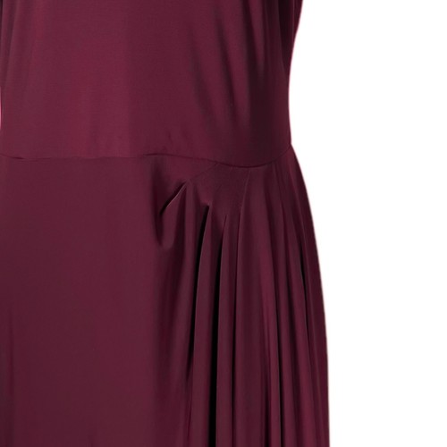 Ralph Lauren Womens Maxi Dress Burgundy Stretch Faux Wrap Ruched Formal Party 14 - Picture 4 of 9