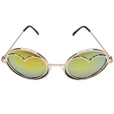 Heart Shaped Hippie Glasses Round Circle Frames Dark Lenses Retro Costume G108