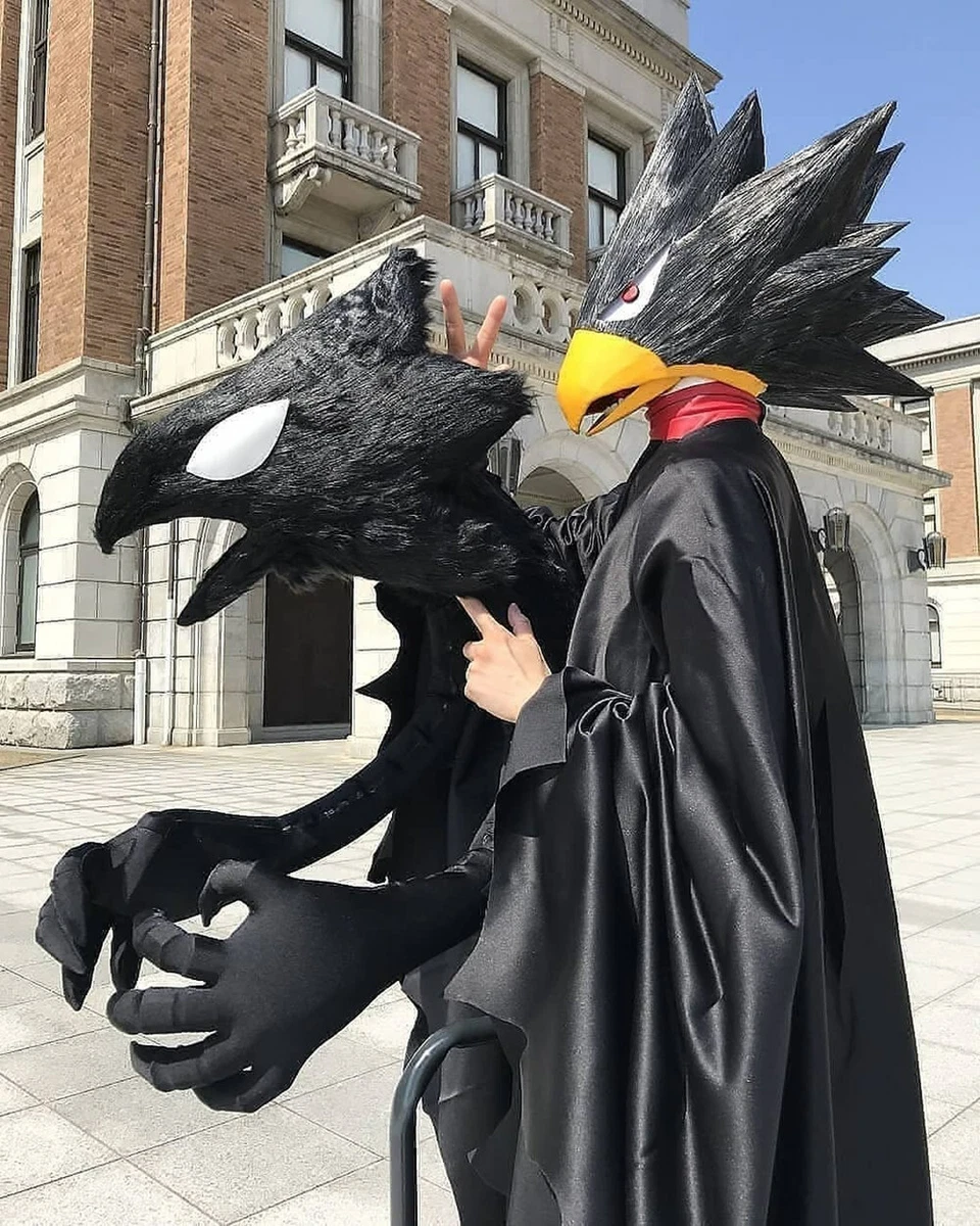 My Boku no Hero Academia Fumikage Tokoyami Bird Cosplay Cloak Mask Costume Gift