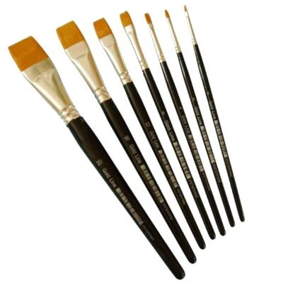 CREATIV COMPANY Pinselset Künstlerpinsel Flachpinsel Aquarellpinsel Gouache Acryl Pinsel Öl