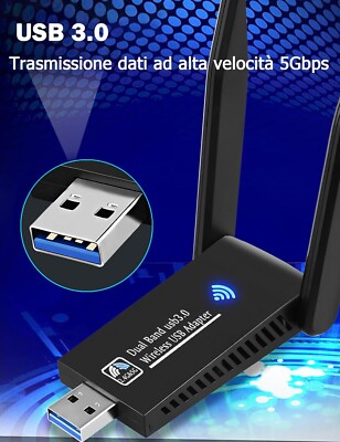 AC 1300Mbps WLAN Stick Dual Band 2.4G/5.8G WIFI Dongle USB 3.0 Wireless Adapter