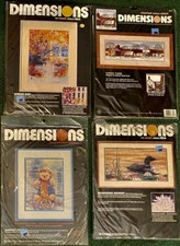 Dimensions No Count Cross Stitch Lot of 4 * Garden Gate / Scenic Farm + 2 * NEW