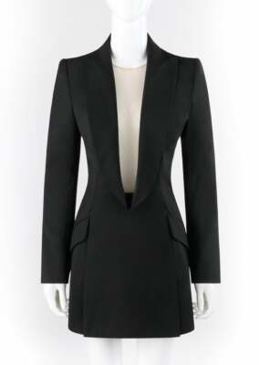 knee length dresses for ladies ALEXANDER MCQUEEN SLASH DB DRESS