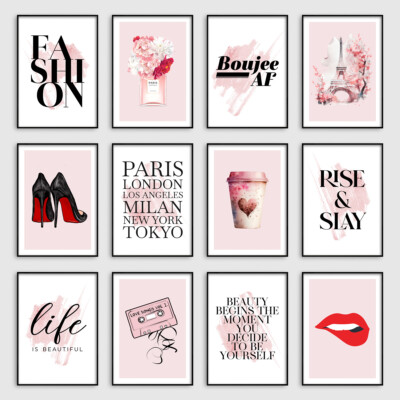 Mode Zitat Poster Rosa Mädchen Geschenk Schlafzimmer Schönheit Wandbilder Bilder