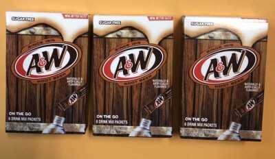 A & W Root Beer Singles to go! 18 Packs 3 BOXES Sugar Free