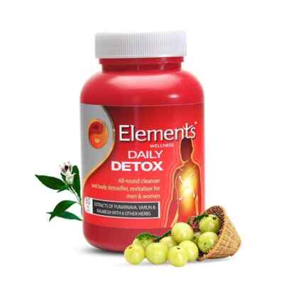 Elements Herbal Wellness Daily Internal Cleanser Detoxifier Detox 60 Caps