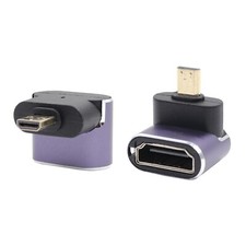 90 Degree Down Angle UHD 8K Micro HDMI to HDMI Adapter,Standard 48Gbps High Spee