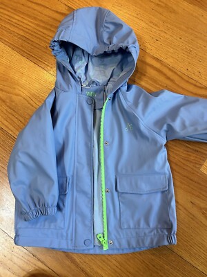 ZARA Girls 2-3 Years Rubberized Rain Coat Jacket Blue