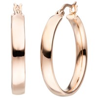 Creolen 25,2Mm Ohrringe Klappcreolen Ohrschmuck 925 Silber Rotgold Vergoldet