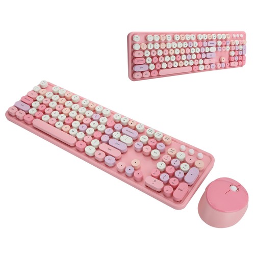 2.4Ghz Wireless Keyboard And Mouse Set Retro Typewriter USB For Computer Laptop - Picture 19 of 24