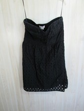 American Eagle Outfitters Strapless Dress Size S Black Lined Back Elastic Eyelet