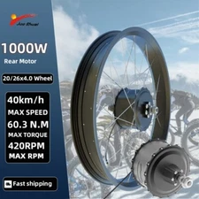 1000W 48V 20/24/26er Snow E-bike Conversion Kit Fatbike Brushless Rear Hub Motor