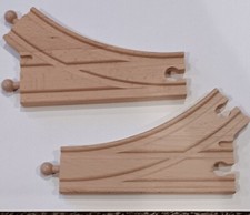2 Wood Railroad Train Track Switchs Female And Male 3-Way Split