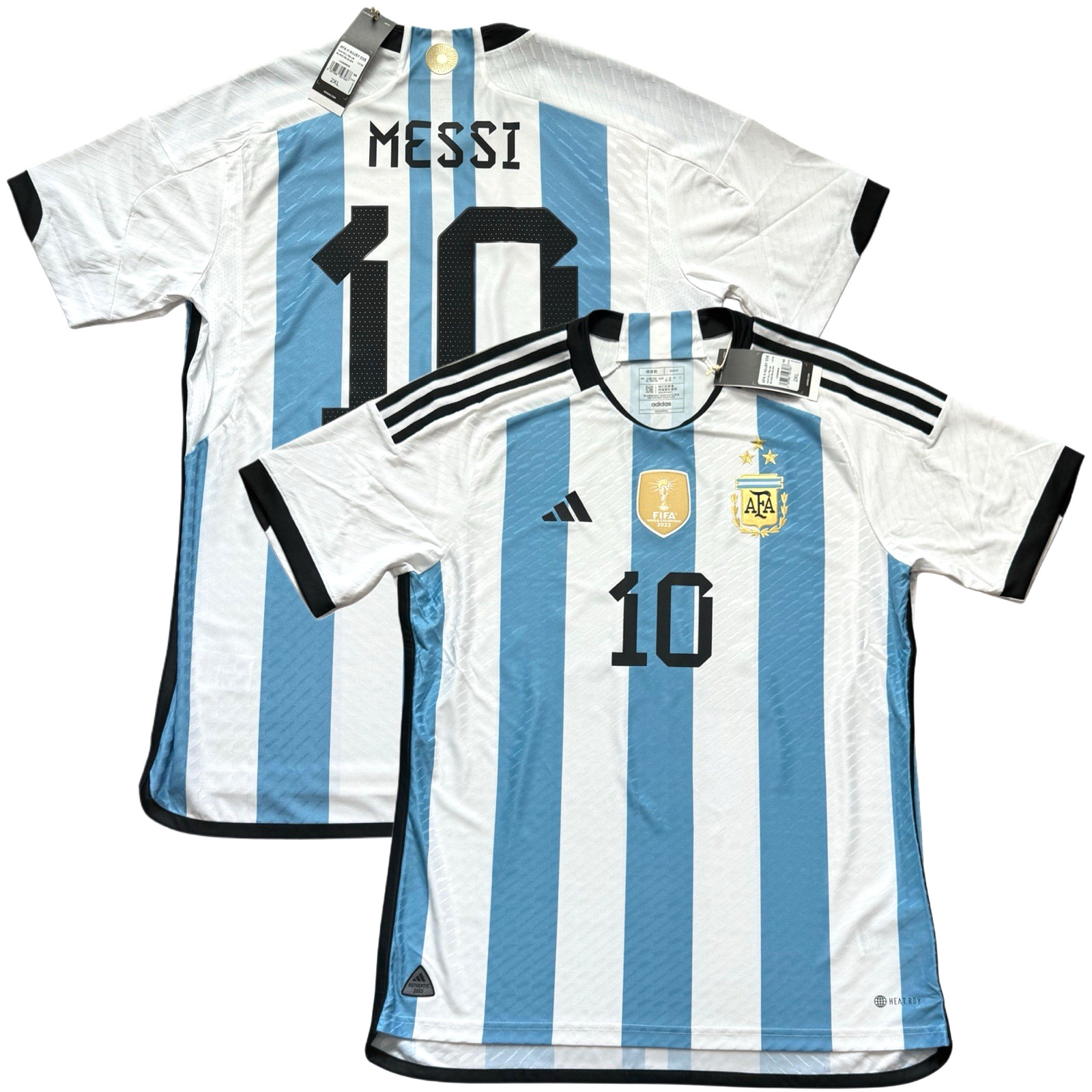 2022/23 Argentina Authentic Home Jersey #10 Messi 2XL Asian Size World Cup 3STAR