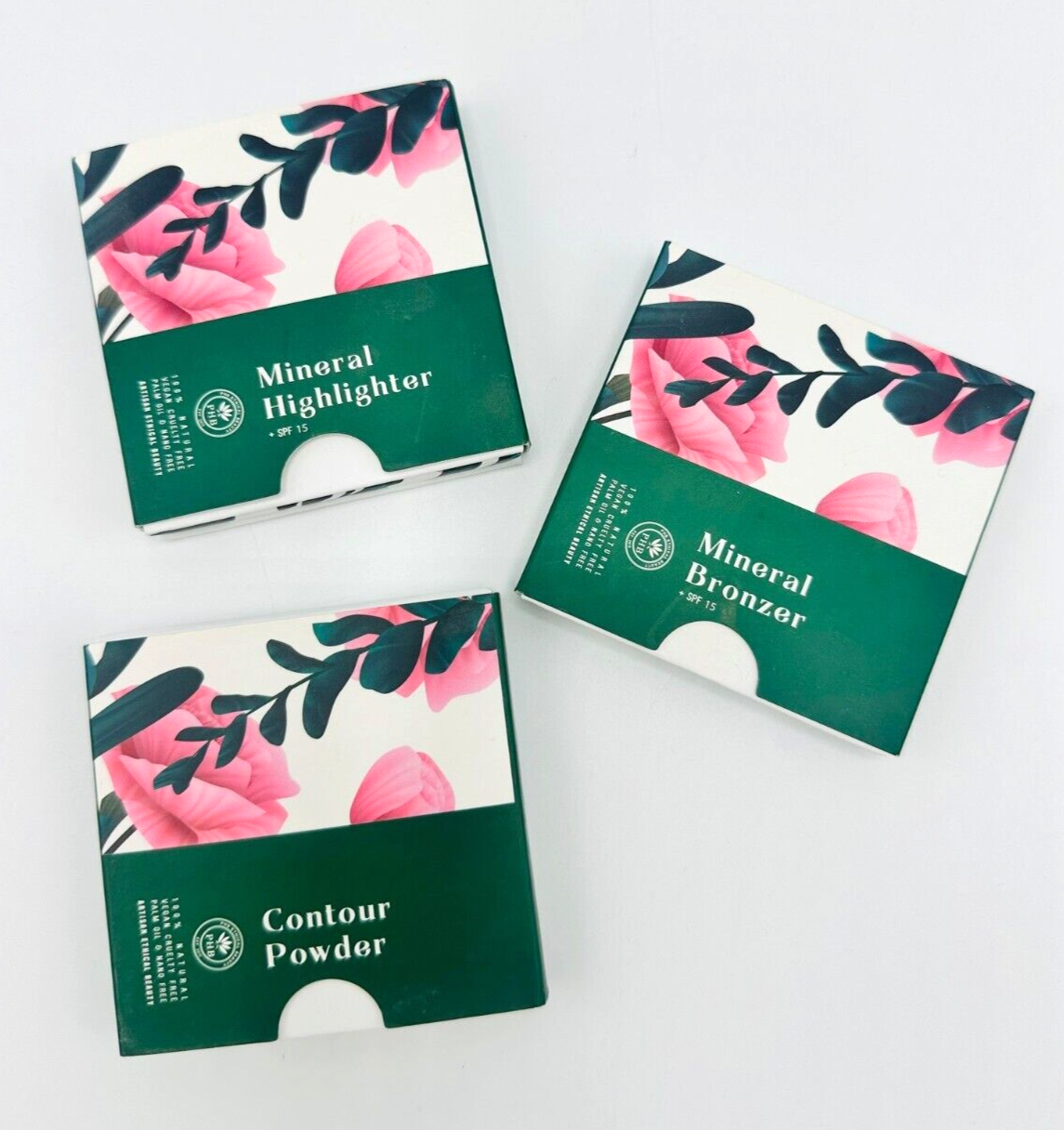 PHB Ethical Beauty Mineral Highlighter, Bronzer & Contour Powder Bundle