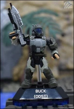 HALO HEROES MEGA BLOKS CONSTRUX UNSC ODST BUCK MINI FIGURE SERIES 1 DKW64